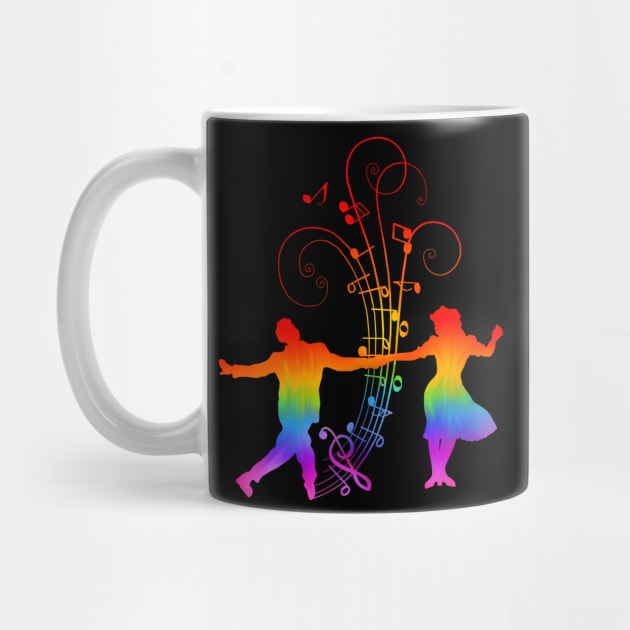 1940s Rainbow Swing Dancers Silhouettes by Art by Deborah Camp